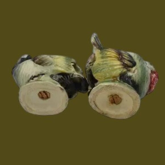 MCM Vintage Turkeys salt & pepper Set ceramic Tom & Hen Thanksgiving Grannycore - Picture 3 of 14